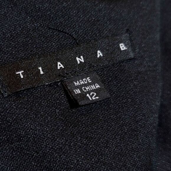 Tiana B. Houndstooth Black & White Pleated Sleeveless Leather Trim Dress - Picture 10 of 10